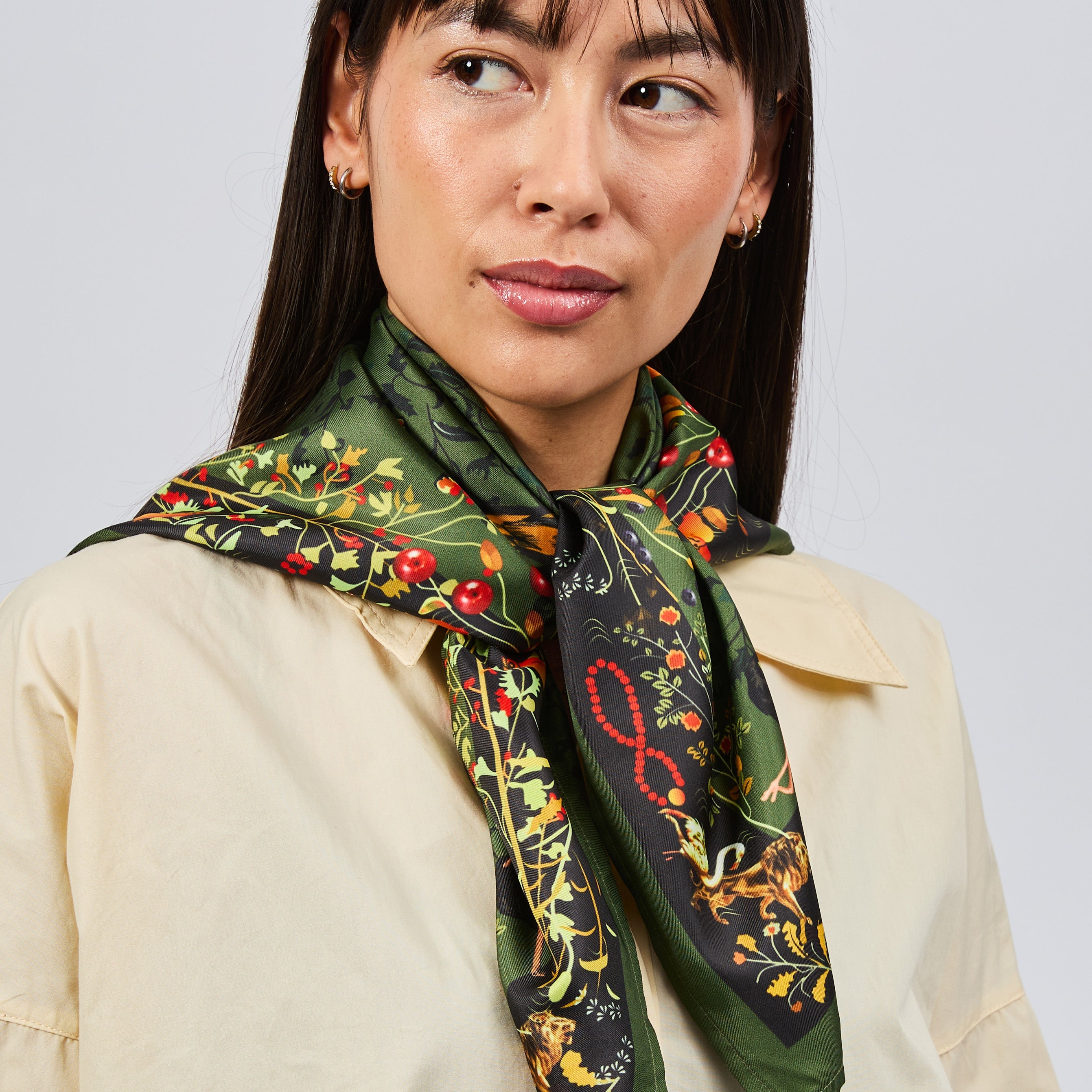 Foulard en soie tissée à motif chaîne | Beige | Tommy Hilfiger Foulard en soie tissée à motif chaîne | Beige | Tommy Hilfiger