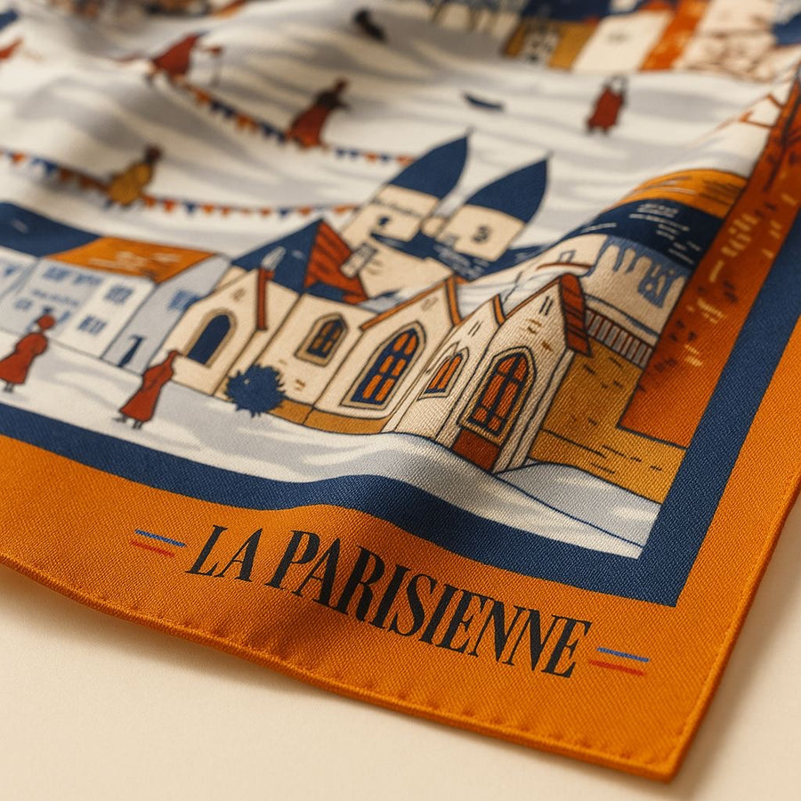 Foulard Chic Femme Carré 100% Soie | La Parisienne