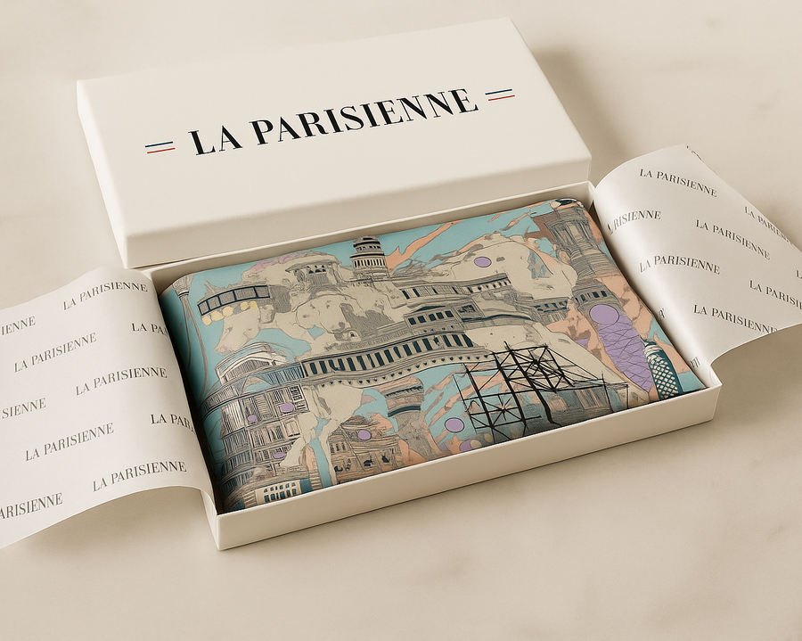 100% Silk Square Surrealist Decoration for Women | La Parisienne