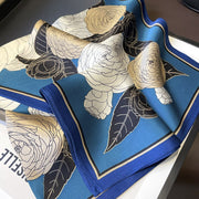 100% Silk Square Flower Decoration Blue | The Parisian