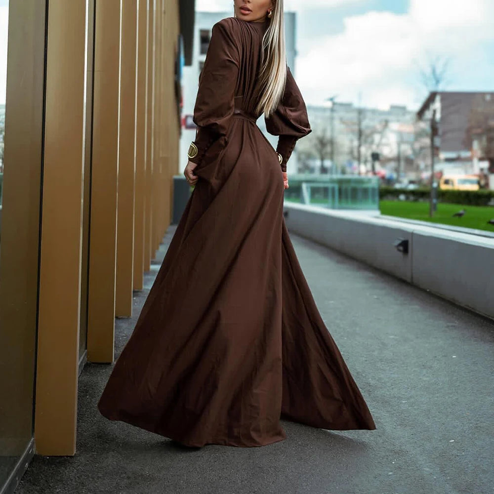 Robe Longue Charismatique & Élégante Ceinturée  | La Parisienne