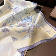 Carré 100% Soie Fleur Artistique Femme | La Parisienne