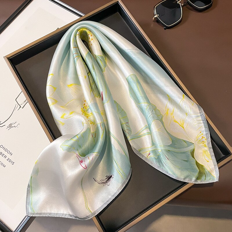 100% Silk Square Flower Decoration for Women | The Parisian
