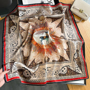 Women's 100% Silk Square Scarf with Deer Pattern | La Parisienne