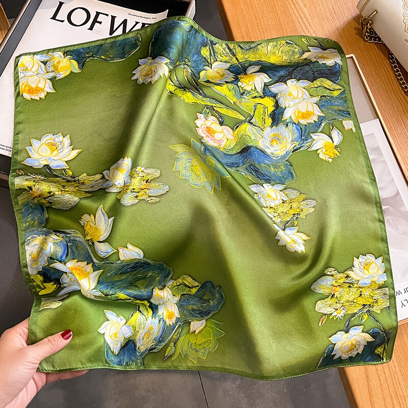 100% Silk Square Chic Flower Decoration for Women | The Parisian
