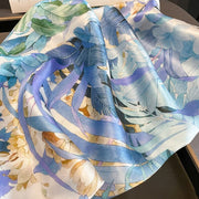 100% Silk Square Flower Decoration Blue | La Parisienne
