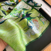 100% Silk Square Artistic Flower Decoration for Women | The Parisian