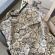 100% Silk Square Pink Black and White Women | The Parisian