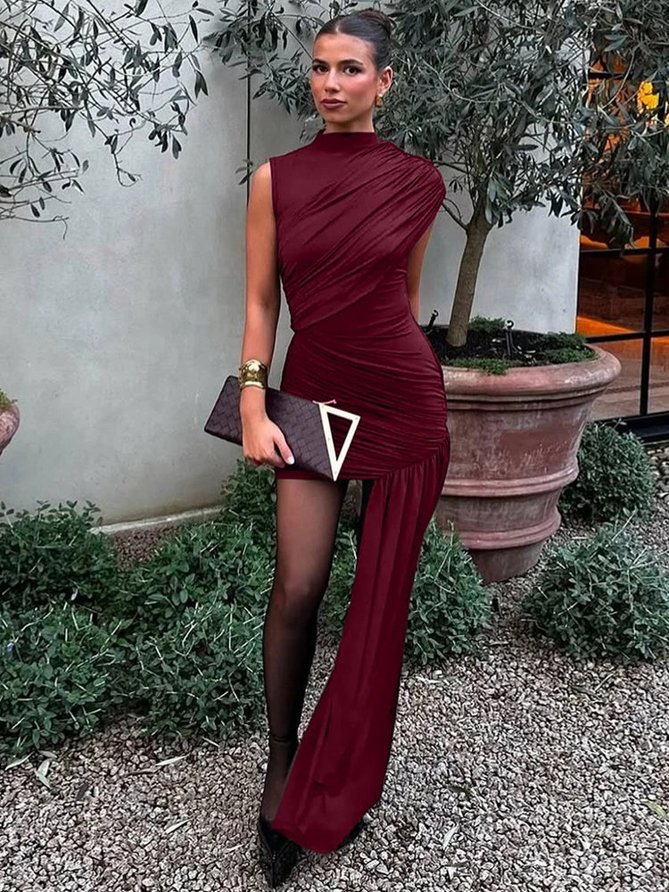 Robe Longue Ajustée Sans Manches  | La Parisienne