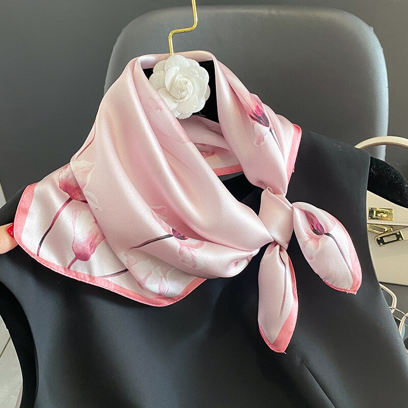 100% Silk Square Flower Decoration for Women | The Parisian