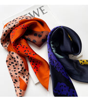 100% Silk Square with Feline pattern for Women | The Parisian