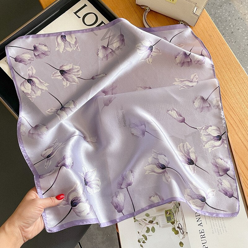 100% Silk Square Flower Decoration for Women | The Parisian
