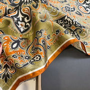 Ornamento quadrato verde chic in seta al 100% per donna | La Parisienne