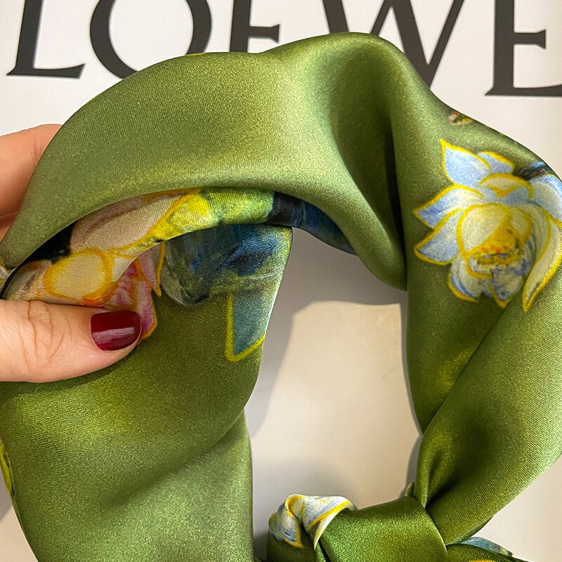 100% Silk Square Chic Flower Decoration for Women | The Parisian