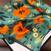 100% Silk Artistic Flower Square for Women | La Parisienne