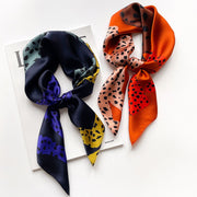 100% Silk Square with Feline pattern for Women | The Parisian