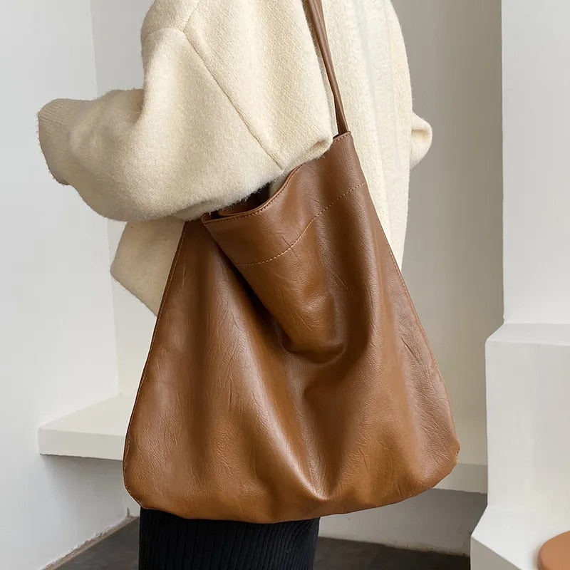 Women's Glamor Faux Leather Tote Bag | The Parisian