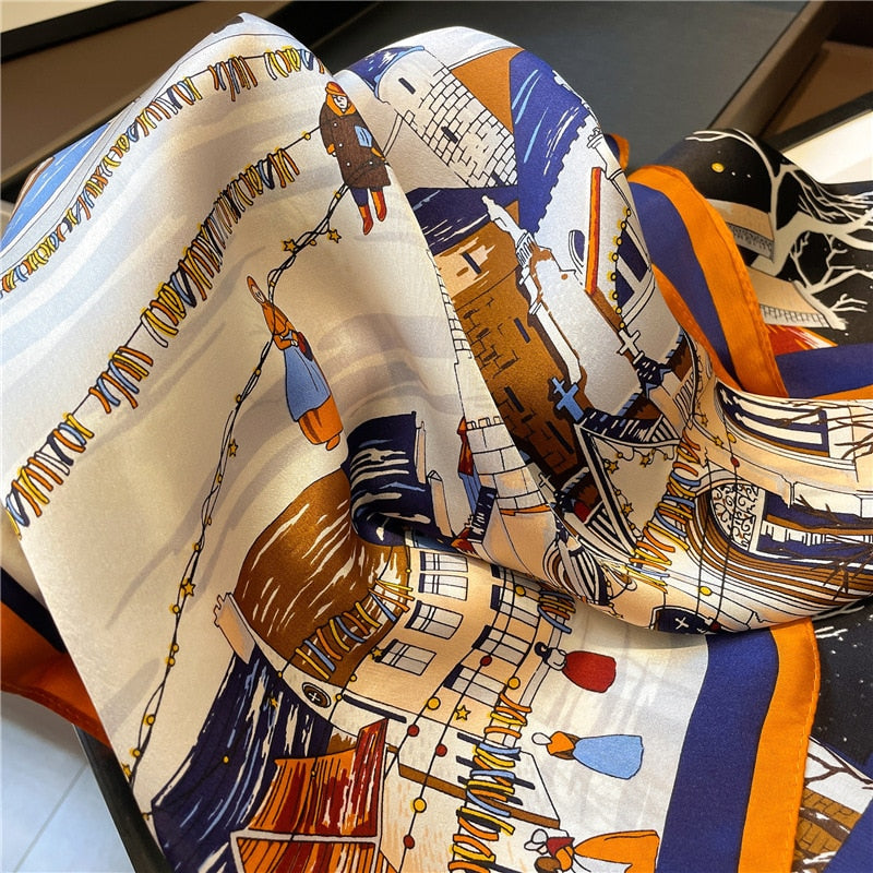 Foulard Chic Femme Carré 100% Soie | La Parisienne
