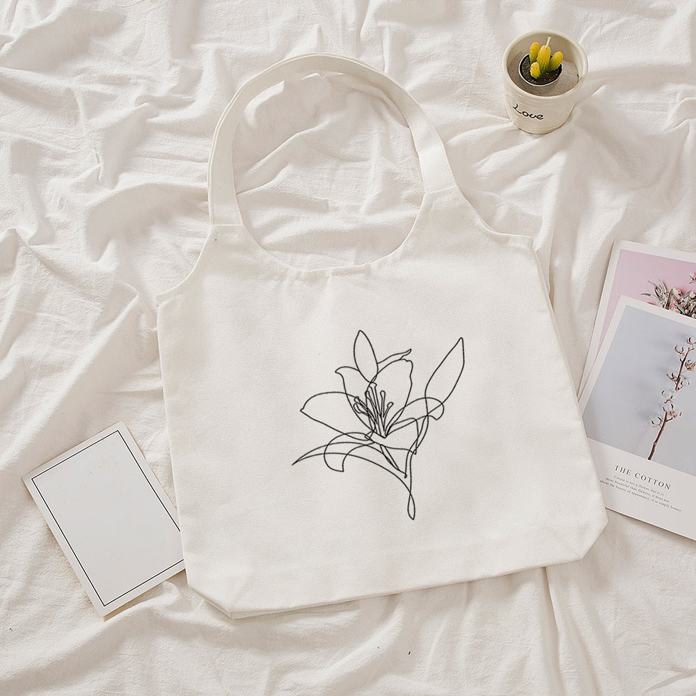 One Line Tote Bag in Fabric for Women | The Parisian