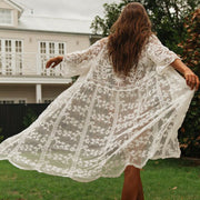Kimono Léger Blanc Femme | La Parisienne