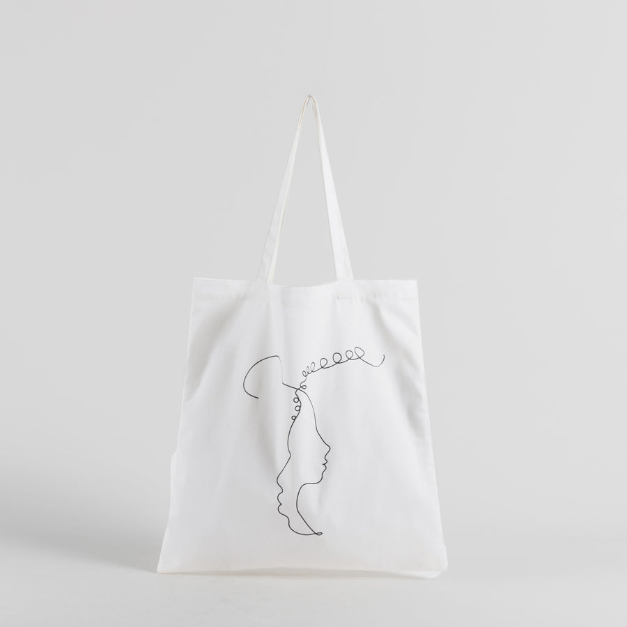 Women's Canvas Flower Decoration Tote Bag | The Parisian
