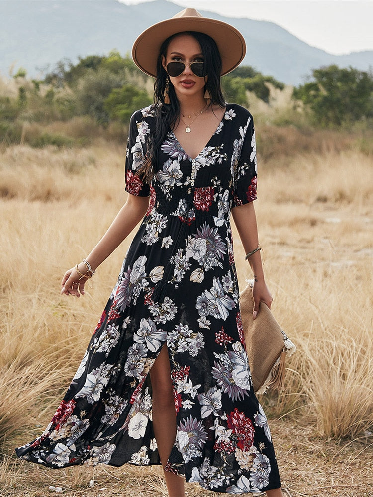 Robe Longue à Fleur | La Parisienne