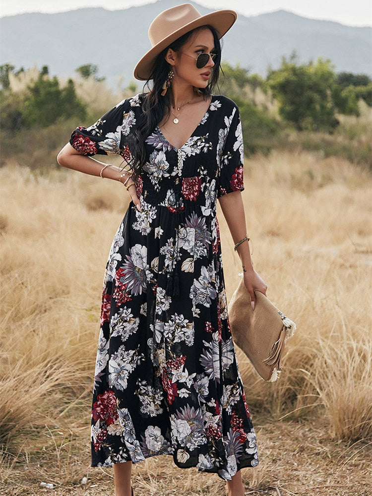 Robe Longue à Fleur | La Parisienne