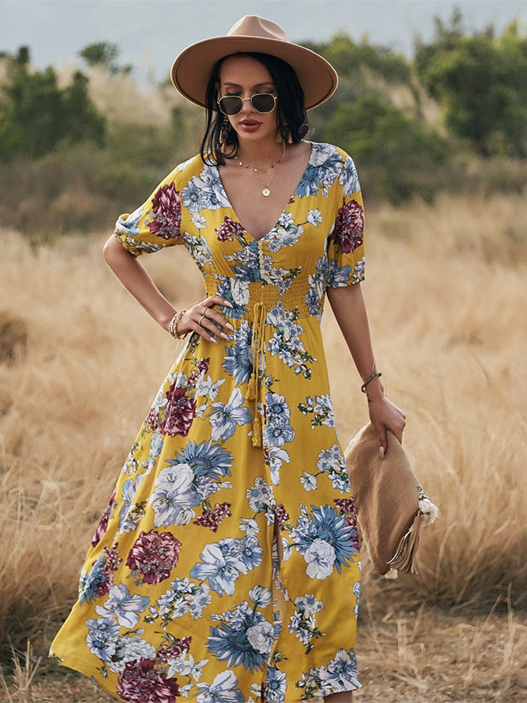 Robe Longue Ă  Fleur | La Parisienne