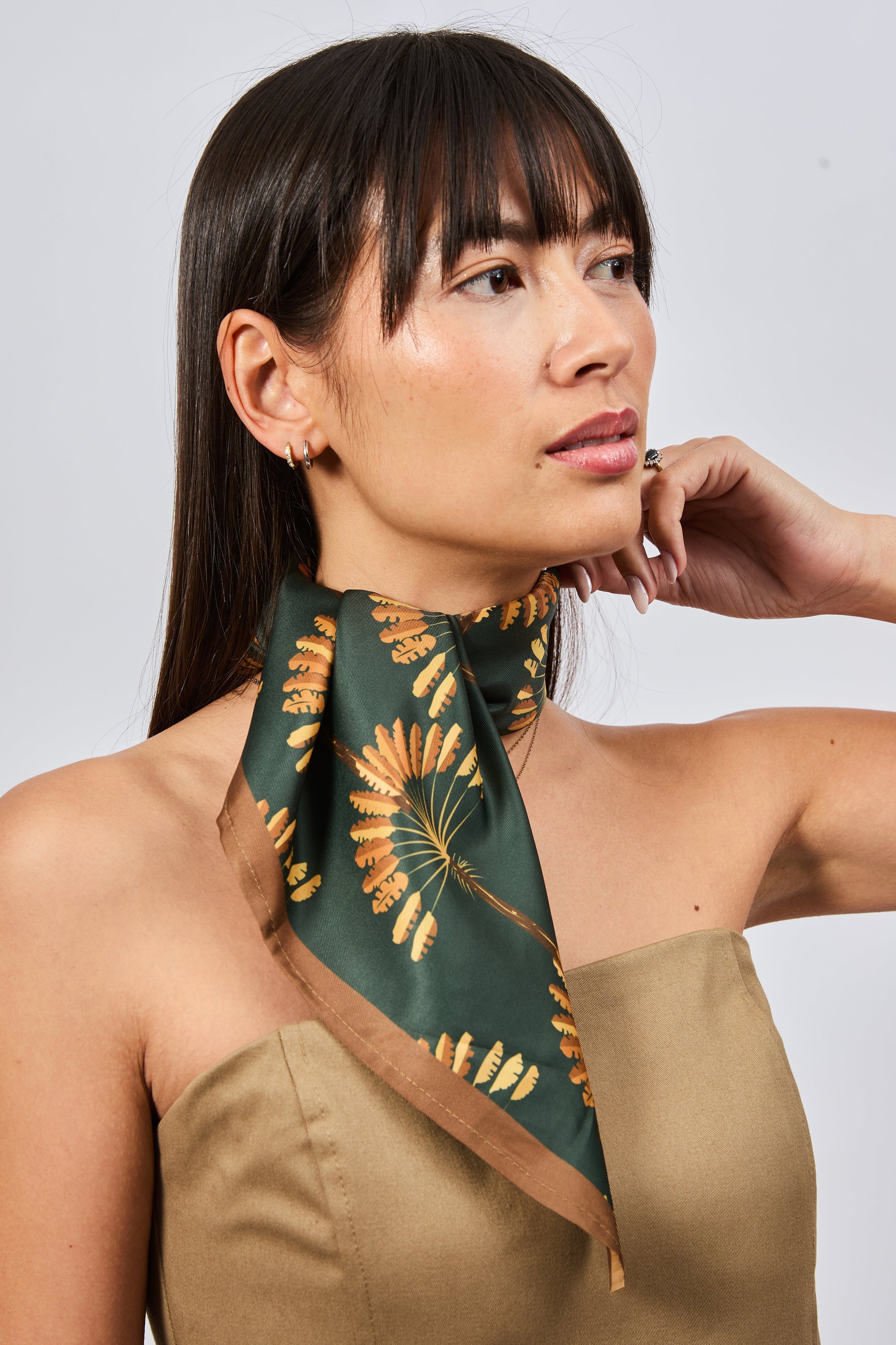 Petit Foulard Herbier Olive - Gabrielle Paris main image 0