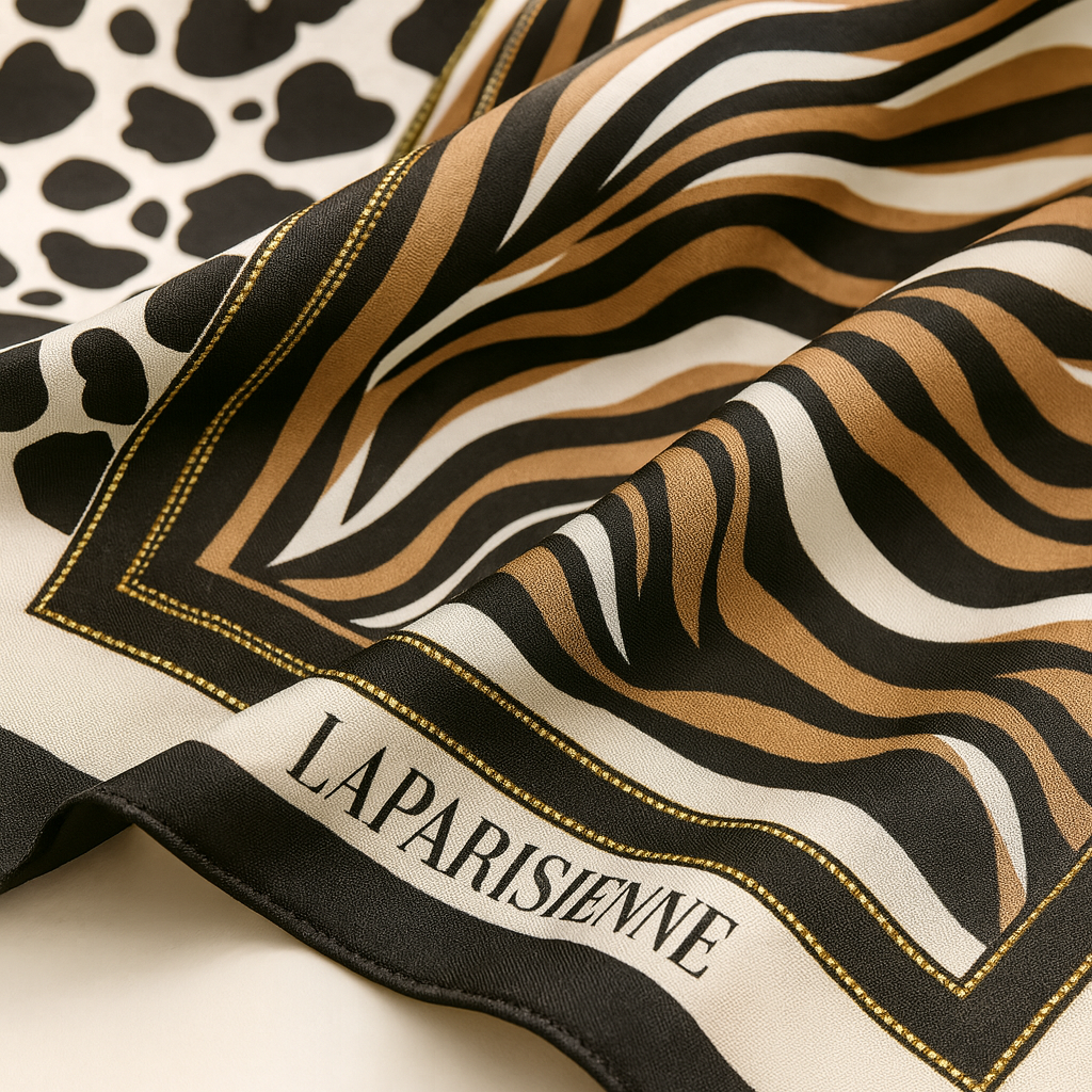 Carré 100% Soie Design Zébré Femme | La Parisienne