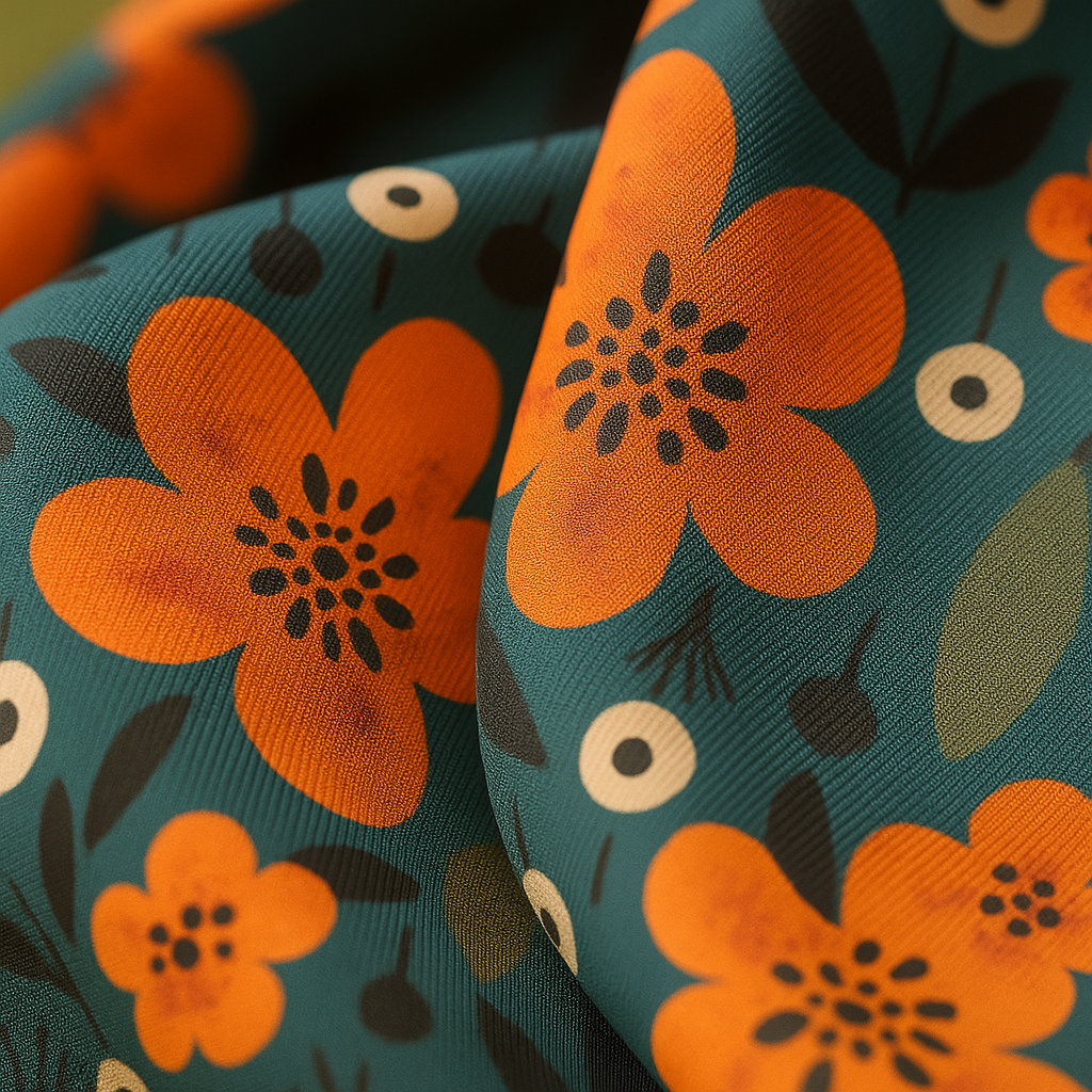 100% Silk Artistic Flower Square for Women | La Parisienne