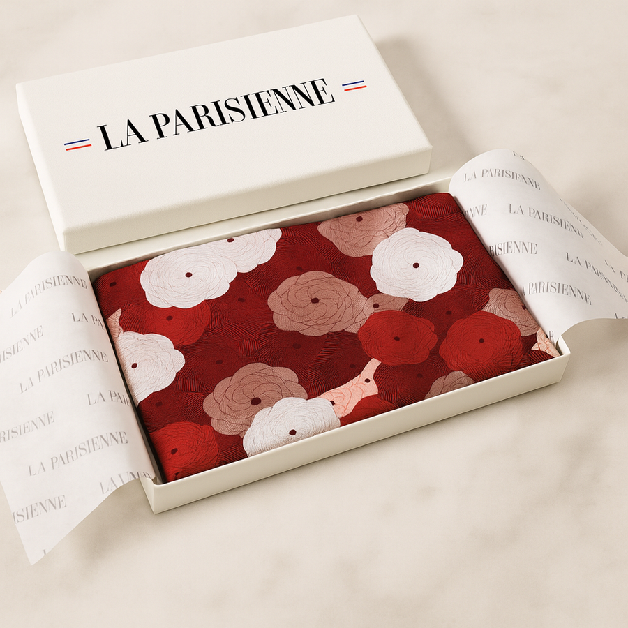 Carré 100% Soie motif Fleur Femme | La Parisienne