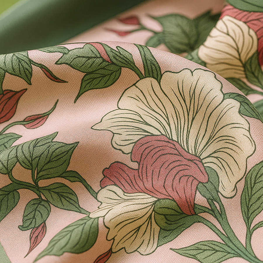 Carré 100% Soie Fleur Rose Femme | La Parisienne