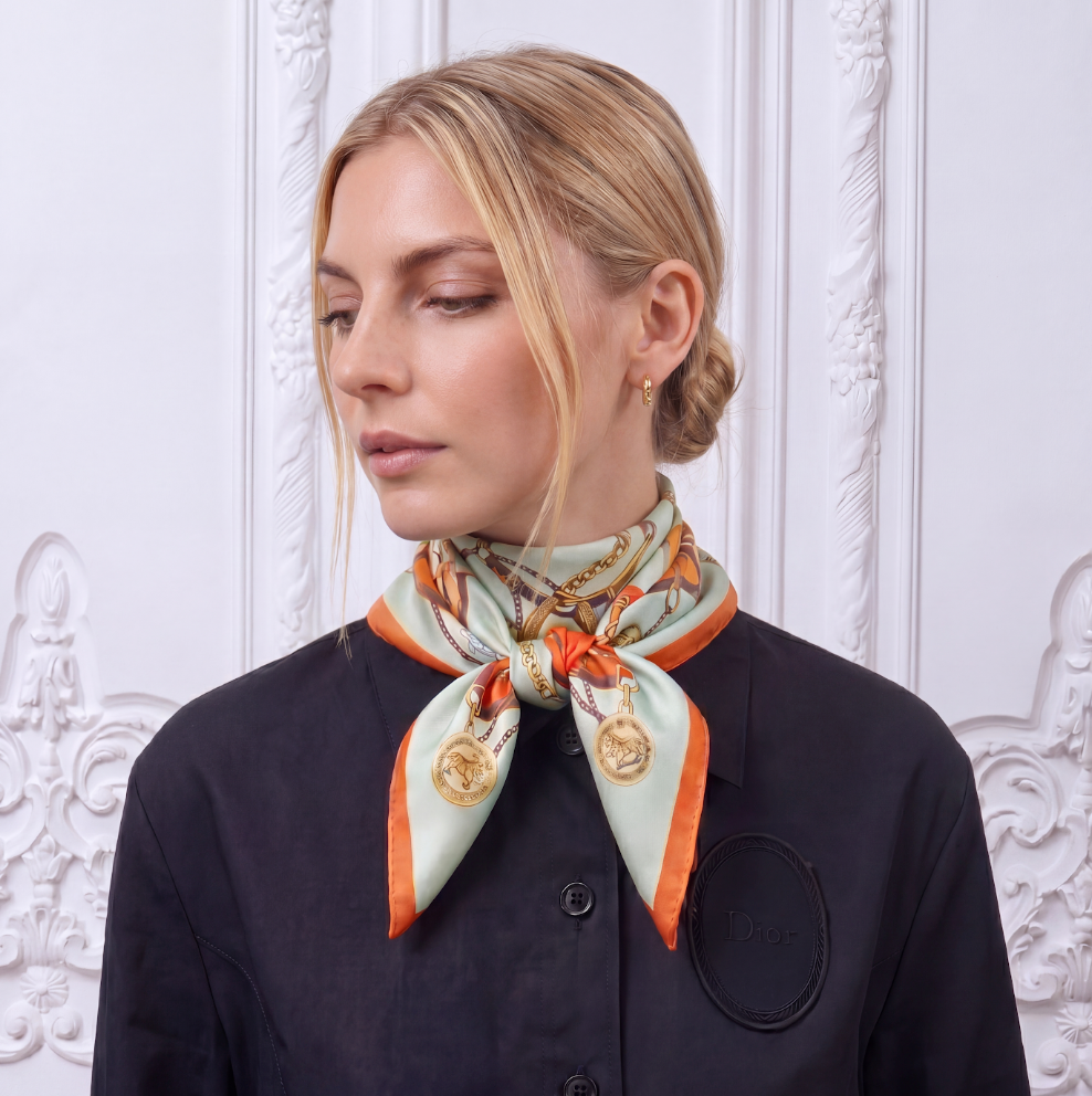 Chic Square Scarf 100% Silk | La Parisienne