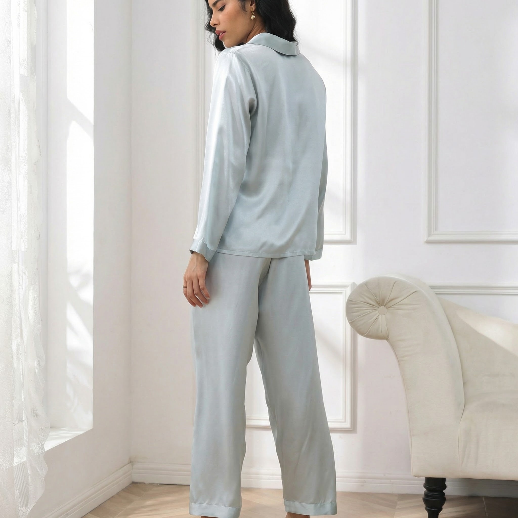 Ensemble Pyjama Manches Longues 100% Soie de Mûrier | La Parisienne