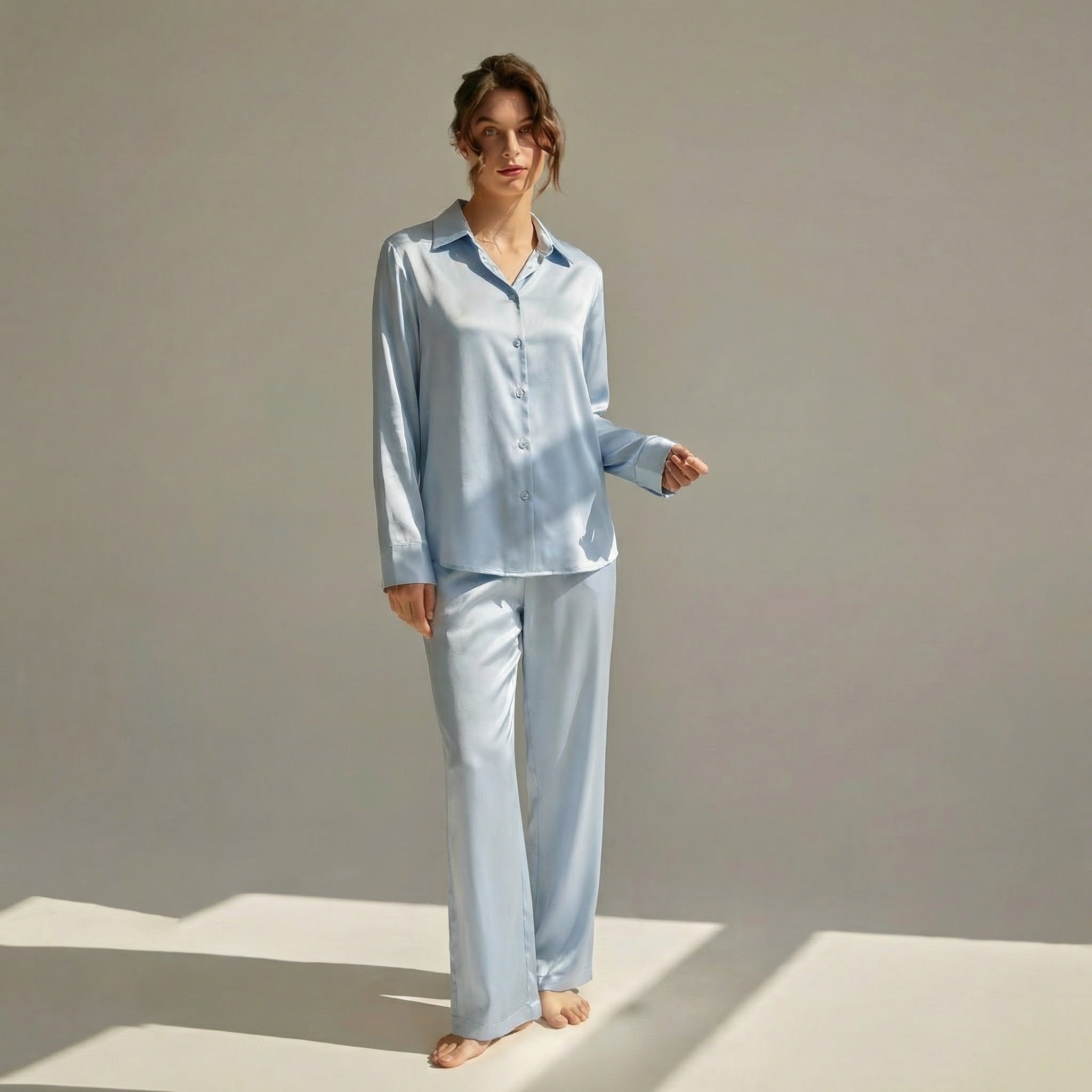 Ensemble Pyjama Long Femme 100% Soie de Mûrier | La Parisienne