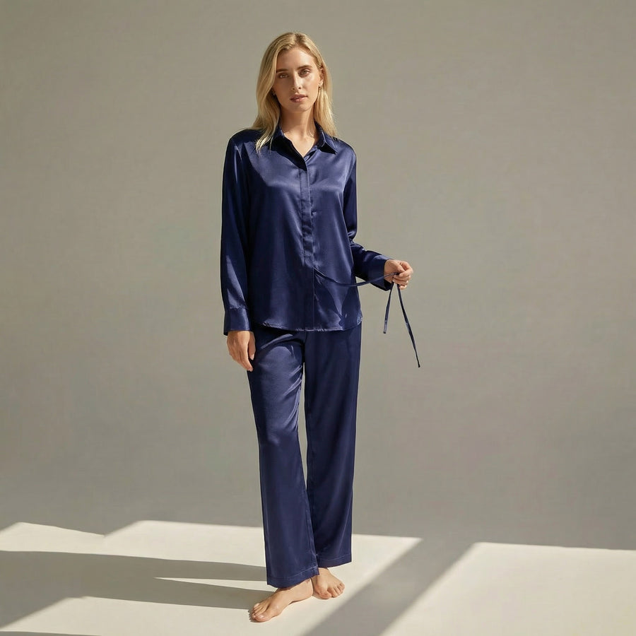 Ensemble Pyjama Long Femme 100% Soie de Mûrier | La Parisienne