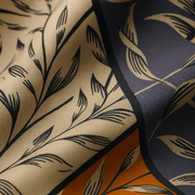 Women's 100% Silk Square Scarf with Refined Flower | La Parisienne 