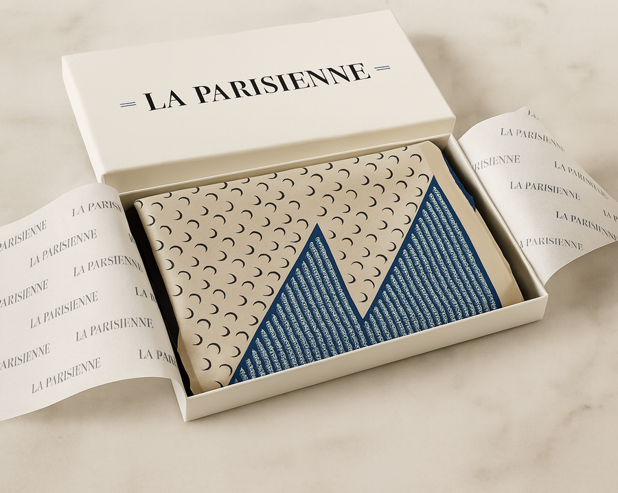 Carré 100% Soie Foulard Décoration Lune | La Parisienne