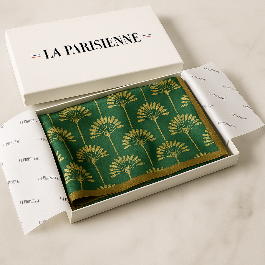 Carré 100% Soie Décoration Palmier Femme | La Parisienne