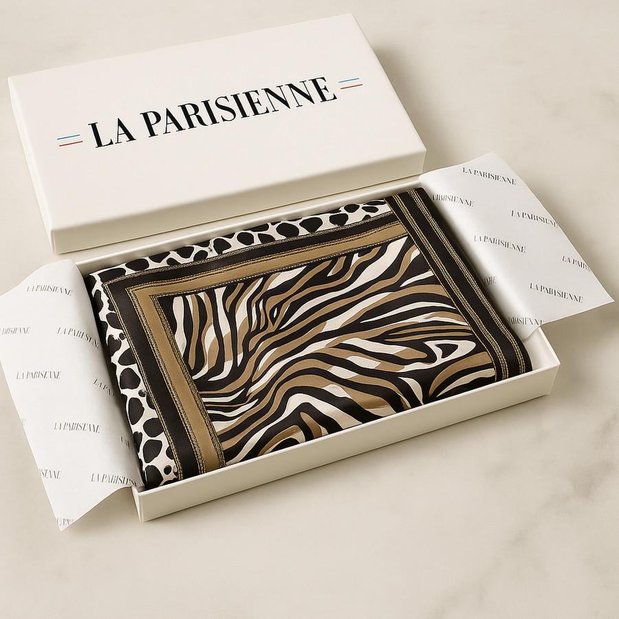 Carré 100% Soie Design Zébré Femme | La Parisienne