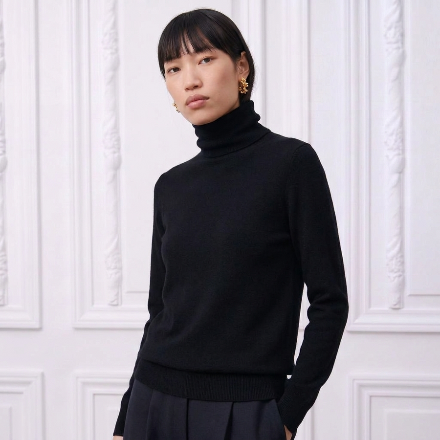 Maglione invernale a collo alto da donna La Parisienne
