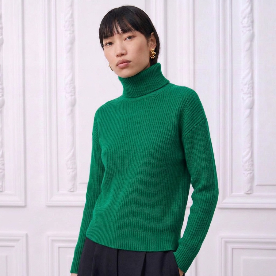 Maglione invernale a collo alto da donna La Parisienne