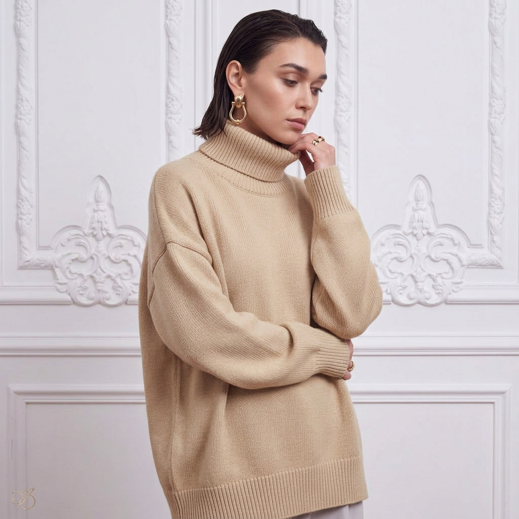 Maglione donna a collo alto e sciolto La Parisienne