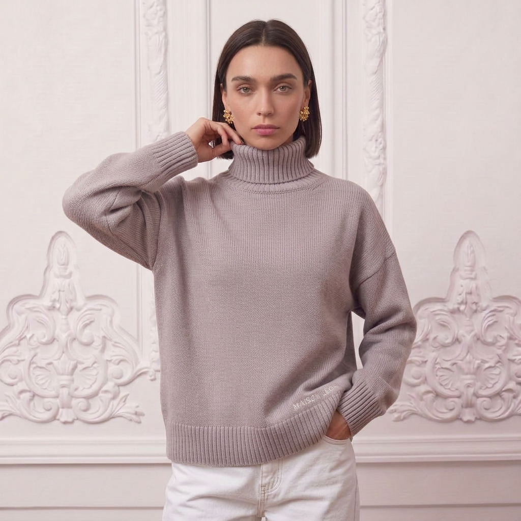 Maglione donna a collo alto e sciolto La Parisienne