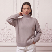 Damen Pullover Loose High Neck | La Parisienne