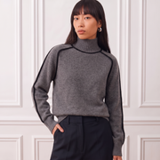 Women's Knitted High Neck Sweater | La Parisienne 