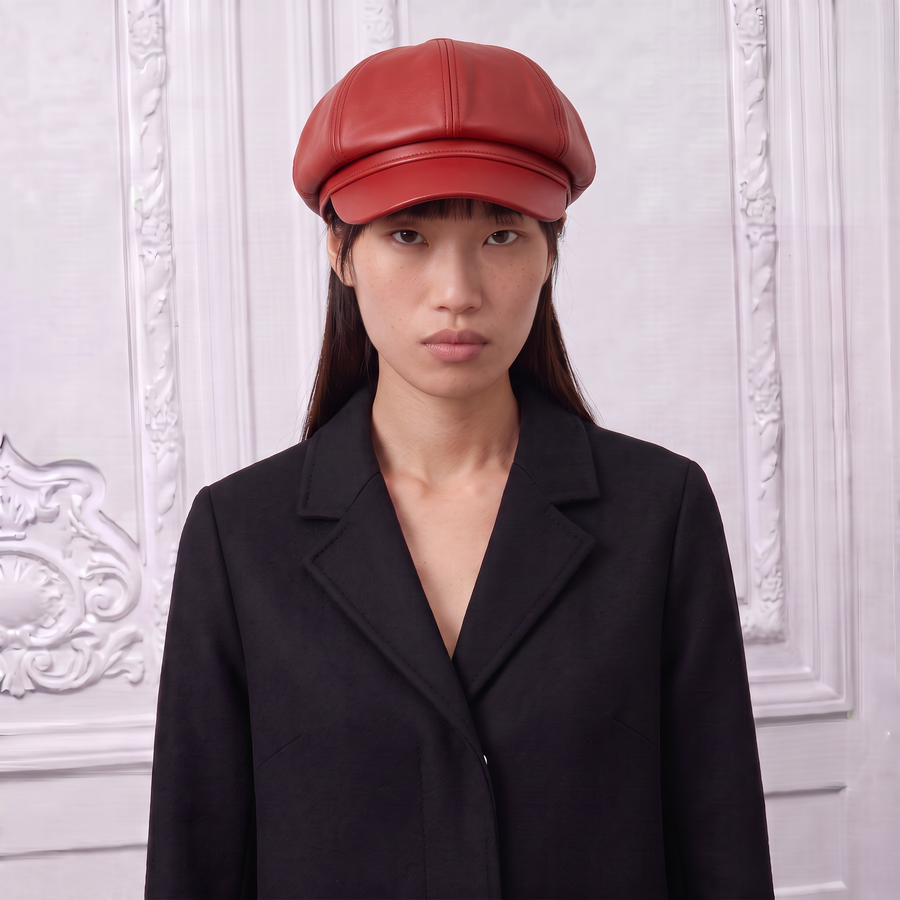 Women's 100% Leather Beret Cap | La Parisienne 