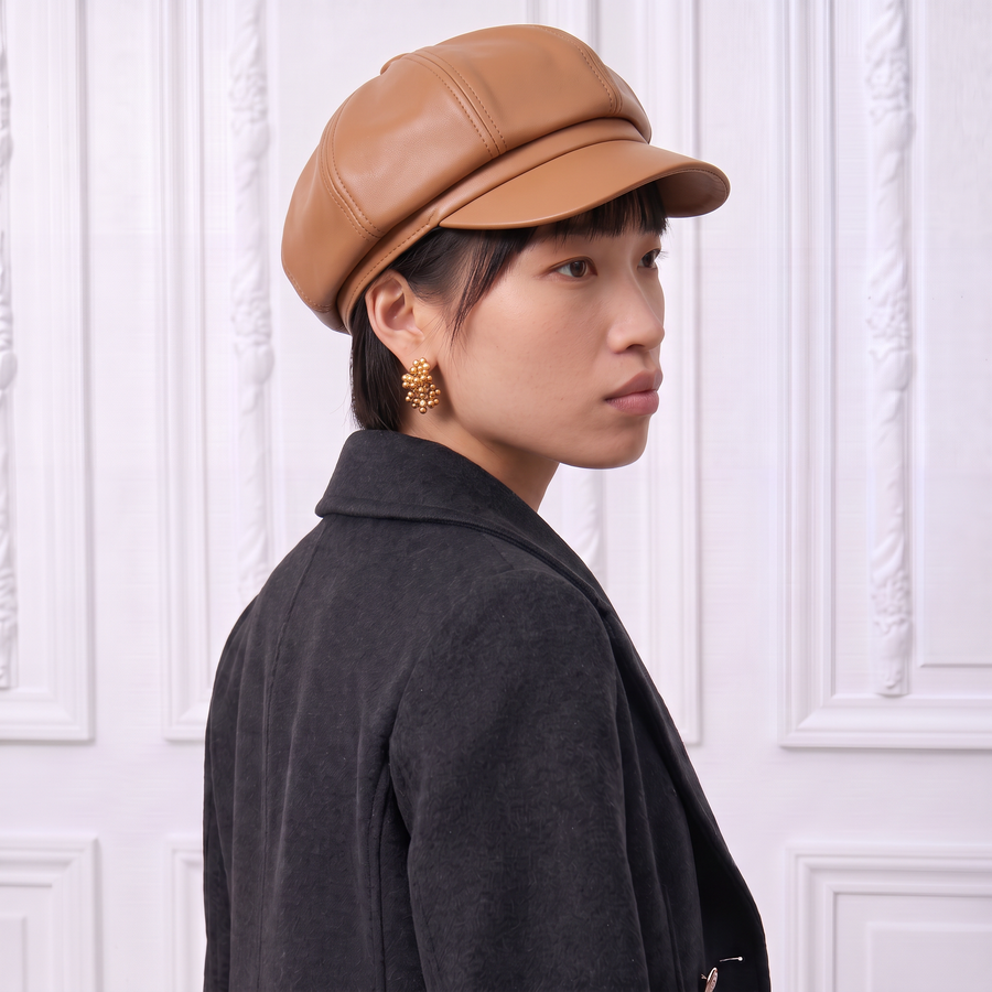Women's 100% Leather Beret Cap | La Parisienne 