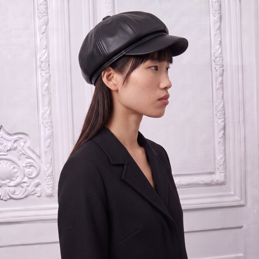 Women's 100% Leather Beret Cap | La Parisienne 